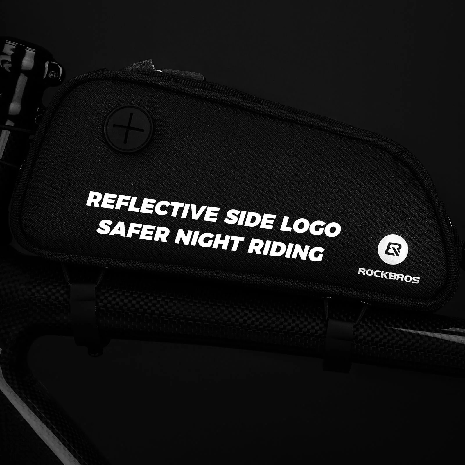 ROCKBROS Bicycle Top Tube Bag 1.3L Mountain Road Bike Frame Bag Reflective - Image 6