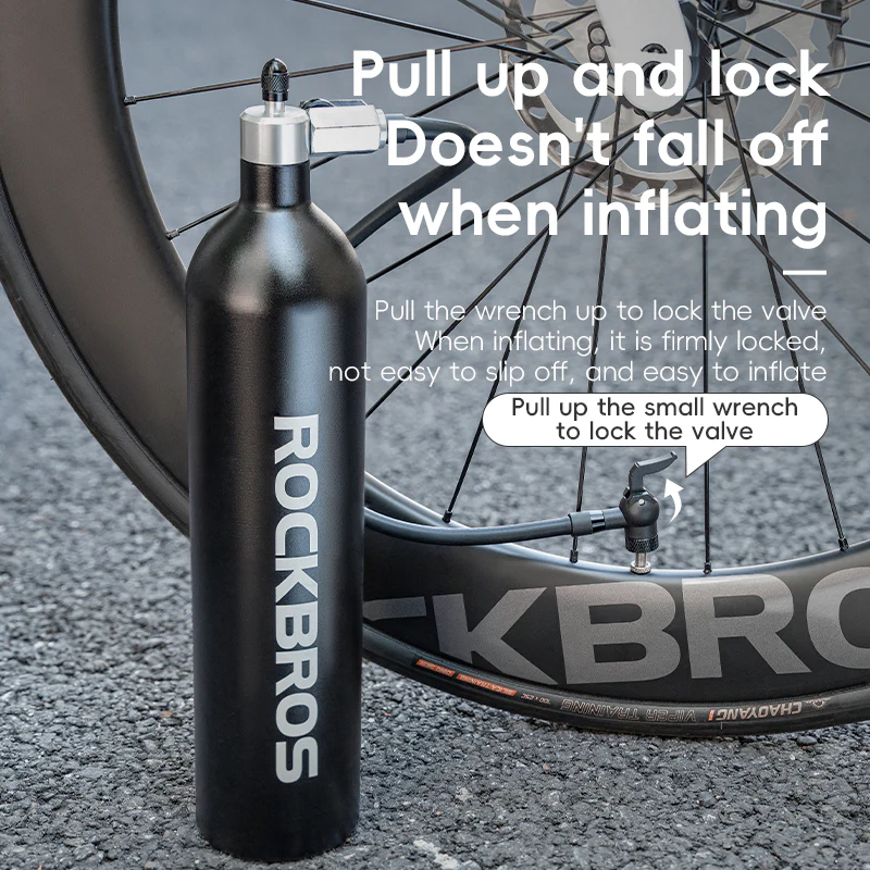 ROCKBROS Bicycle Vacuum Tire Inflation Tank Container 1.2L Recyclable 200PSI Bike Pump Presta Schrader Valve - Image 12