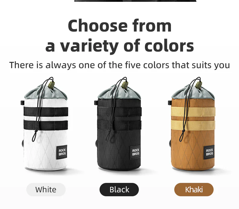 ROCKBROS Bicycle Water Bottle Bag Drawstring Adjustable Insulated Brompton Folding Bike Bag Portable Scooter Bag - Image 13