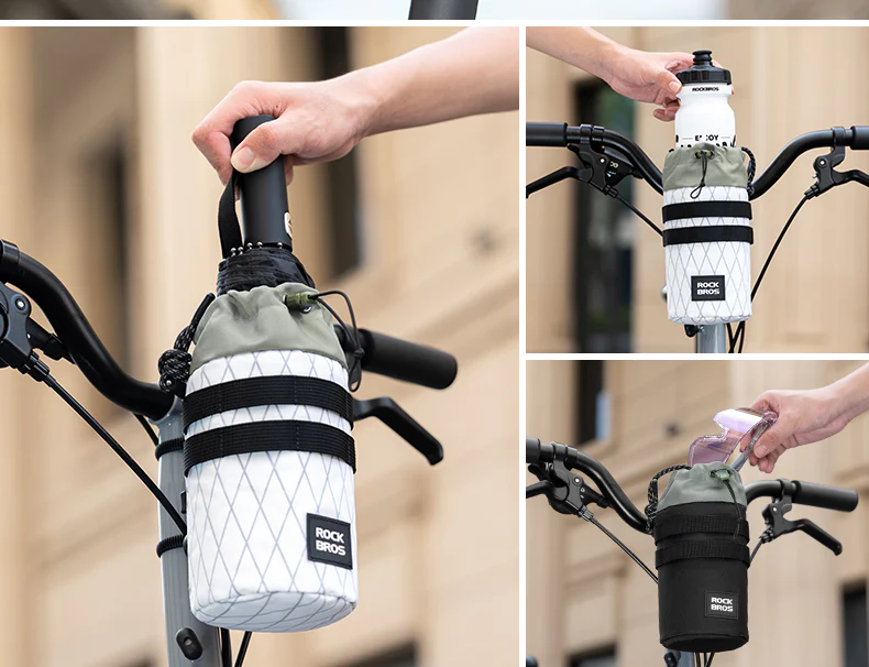 ROCKBROS Bicycle Water Bottle Bag Drawstring Adjustable Insulated Brompton Folding Bike Bag Portable Scooter Bag - Image 16