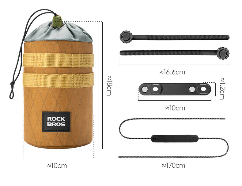 ROCKBROS Bicycle Water Bottle Bag Drawstring Adjustable Insulated Brompton Folding Bike Bag Portable Scooter Bag - Image 21