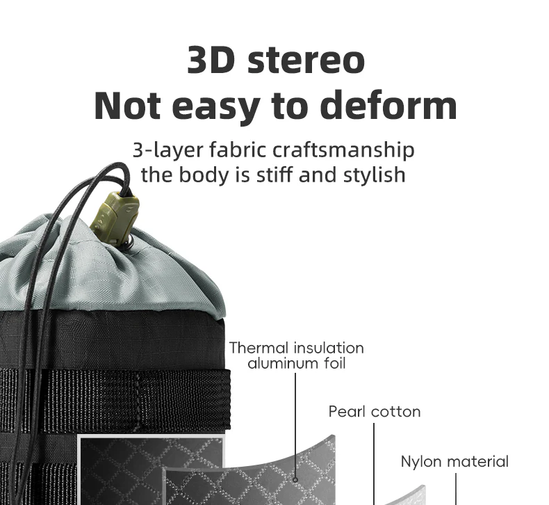 ROCKBROS Bicycle Water Bottle Bag Drawstring Adjustable Insulated Brompton Folding Bike Bag Portable Scooter Bag - Image 24