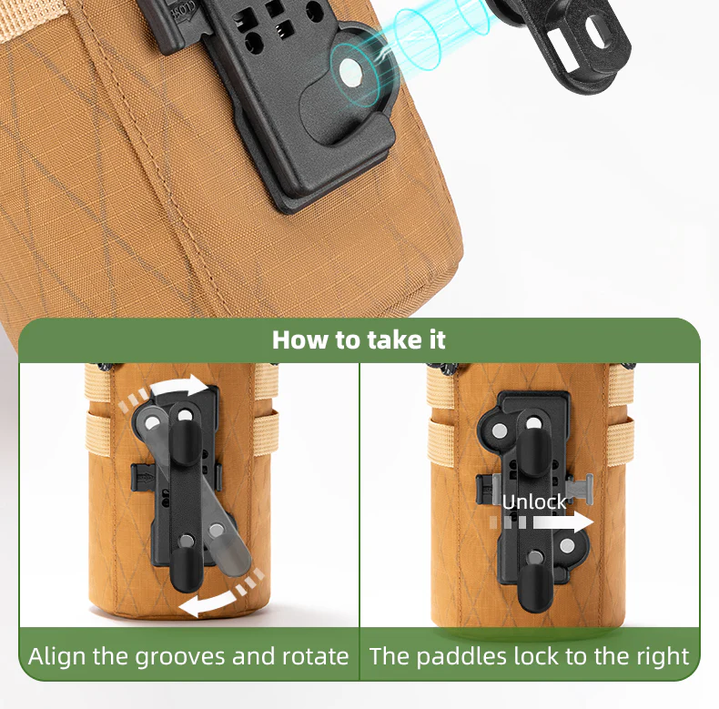 ROCKBROS Bicycle Water Bottle Bag Drawstring Adjustable Insulated Brompton Folding Bike Bag Portable Scooter Bag - Image 8