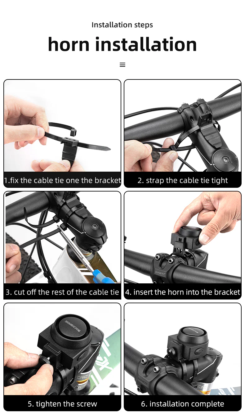 ROCKBROS Bike Horn Alarm with Remote 115dB Wireless Anti-Theft Vibration Bicycle Bell - Image 11