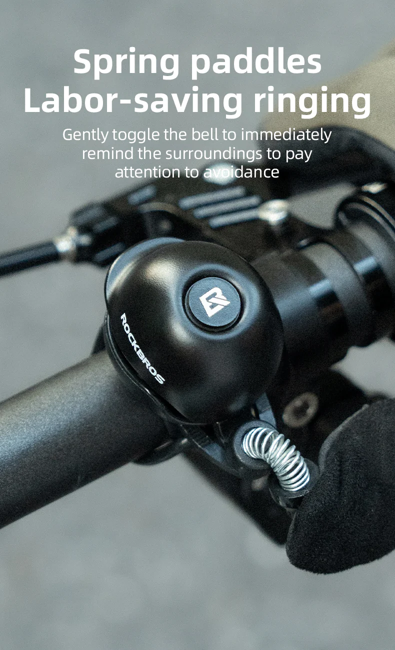 ROCKBROS Bicycle Bike Handlebar Bell 80dB Loud Sound Copper Alloy Alarm Ring Horn - Image 10