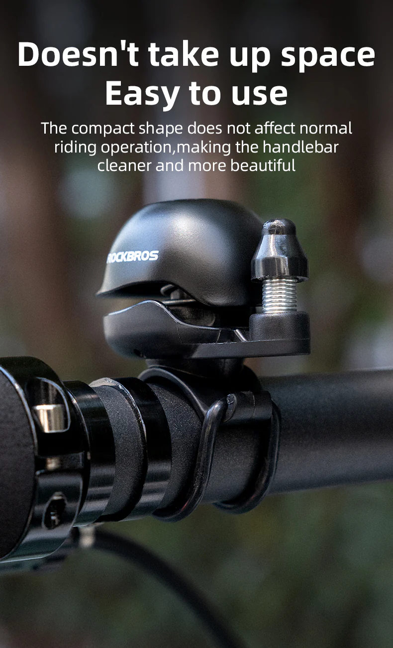 ROCKBROS Bicycle Bike Handlebar Bell 80dB Loud Sound Copper Alloy Alarm Ring Horn - Image 11