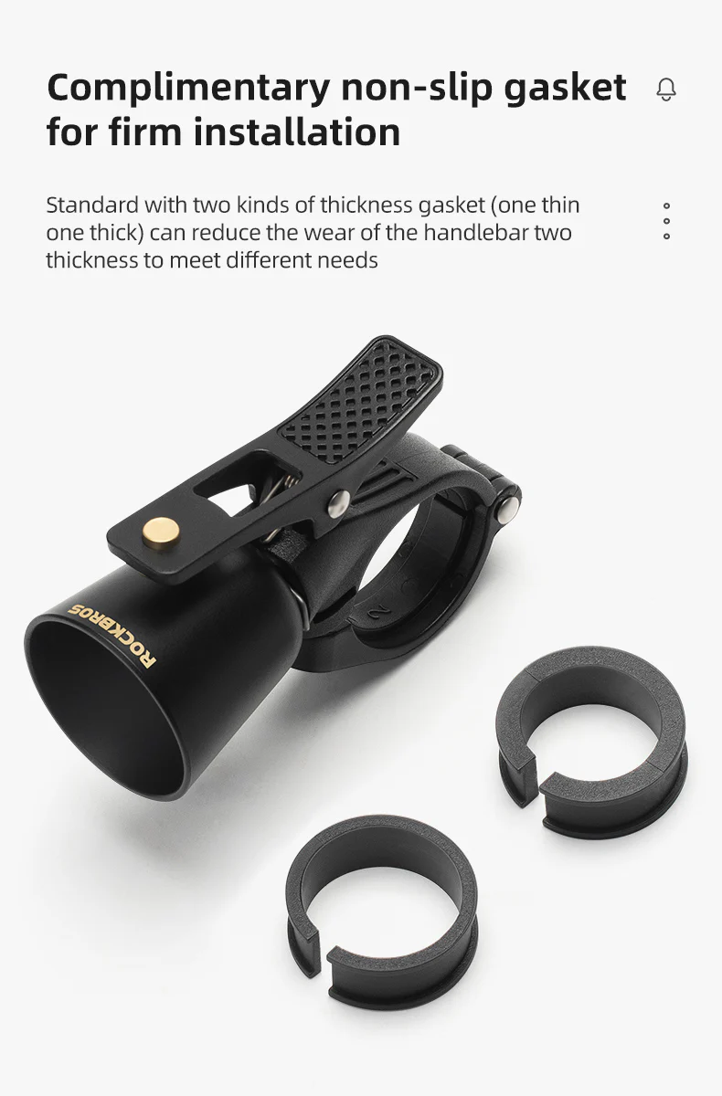 ROCKBROS Bike Bell Classic Bicycle Bell Mountain Bike Bells for Adults with Loud Sound and Fit for 0.87-1.25in/22.2-31.8mm Bicycle Handlebars - Image 10