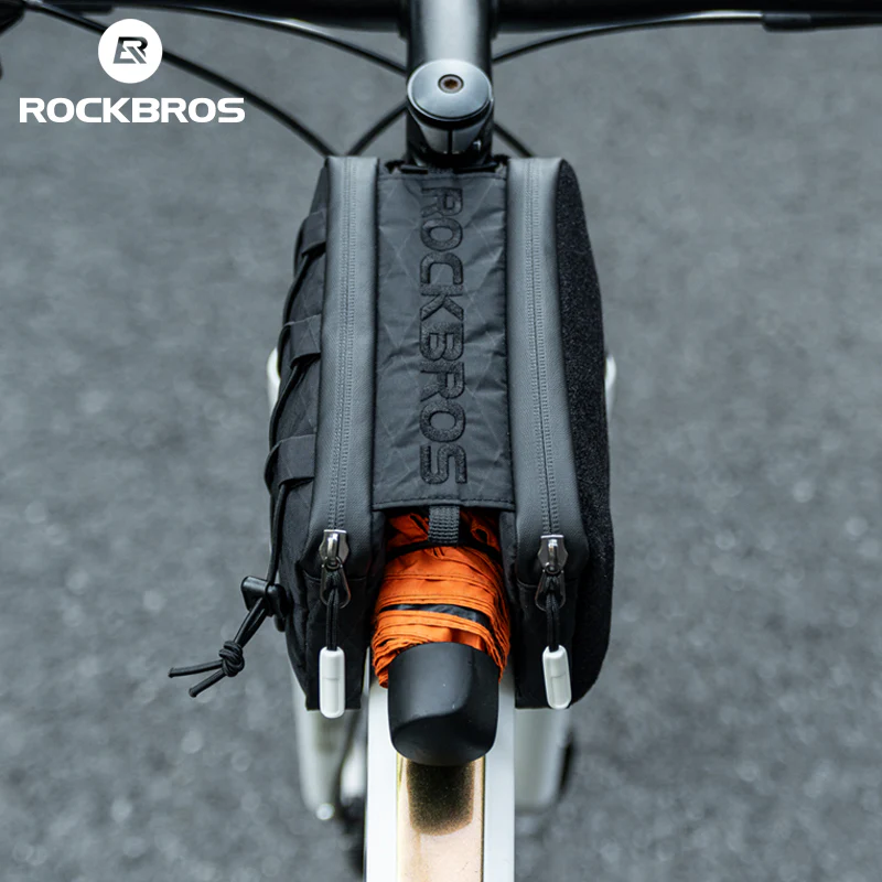 ROCKBROS Bike Bicycle Cycling Frame Bag 1L Adjustable Narrow Side Drawstring - Image 4