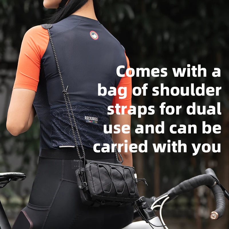 ROCKBROS Bike Bicycle Cycling Frame Bag 1L Adjustable Narrow Side Drawstring - Image 7