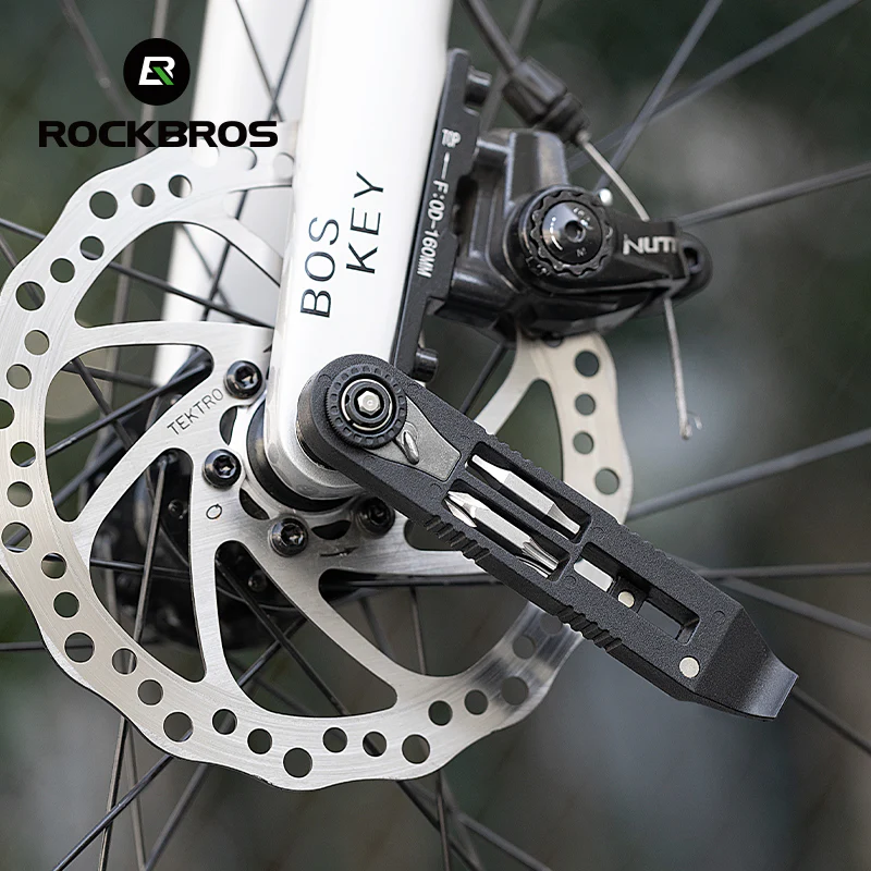 ROCKBROS Bike Bicycle Tire Lever Portable Multi-function Hex Wrench Spoke Hook Tool Kit - Image 9