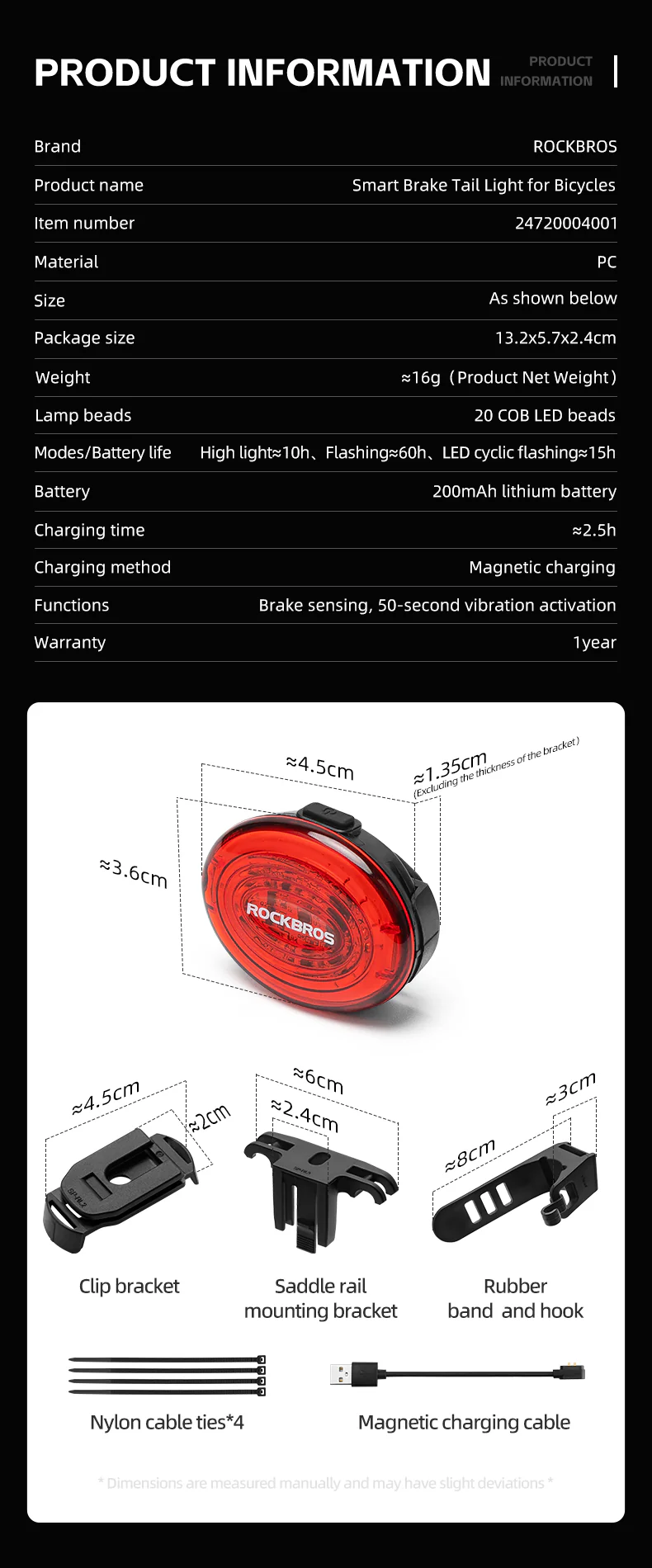 ROCKBROS Bike Saddle Mount Tail Light - Image 3