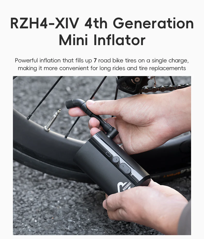 ROCKBROS Electric Bike Tire Pump Portable Motorcycle Bicycle Tyre Air Inflator 150PSI - Image 15