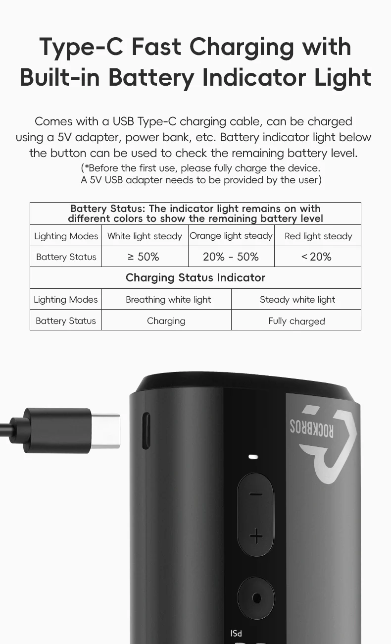 ROCKBROS Electric Bike Tire Pump Portable Motorcycle Bicycle Tyre Air Inflator 150PSI - Image 18