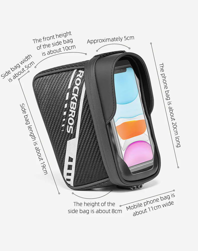 ROCKBROS Double Zipper Bike Front Frame Bag: Top Tube Handlebar Phone Holder - Image 8