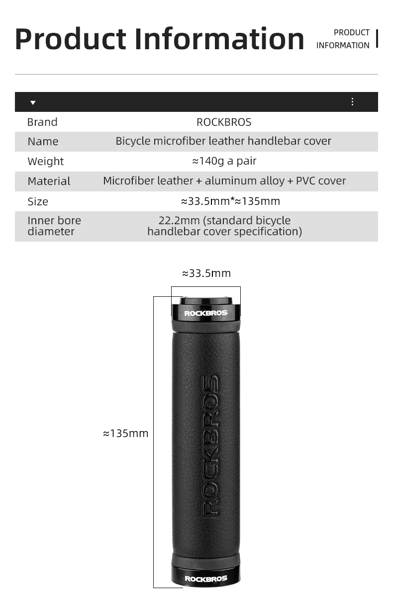ROCKBROS Bike Bicycle Microfiber Leather Handlebar Grips Anti-slip Comfort Cycling Accessories - Image 9