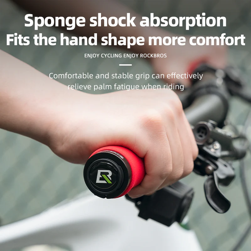 ROCKBROS Bike Grips Shock Absorption Foam Bike Handle Grips Soft Comfortable Non-Slip Double Locked on - Image 7