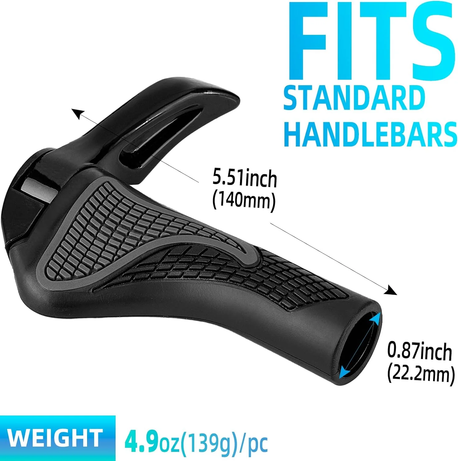 ROCKBROS Bike Grips Single Lock-on Bicycle Handlebar Non-Slip Mountain Bike Handlebar Comfortable Shockproof Grips for BMX, MTB, Beach Cruiser, Scooter - Image 4