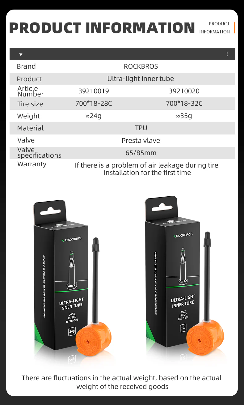 ROCKBROS Bike Inner Tube Road Bicycle Tubes Presta Valve Compatible with 700 x 18/23/25/28/30/32Tire - Image 14