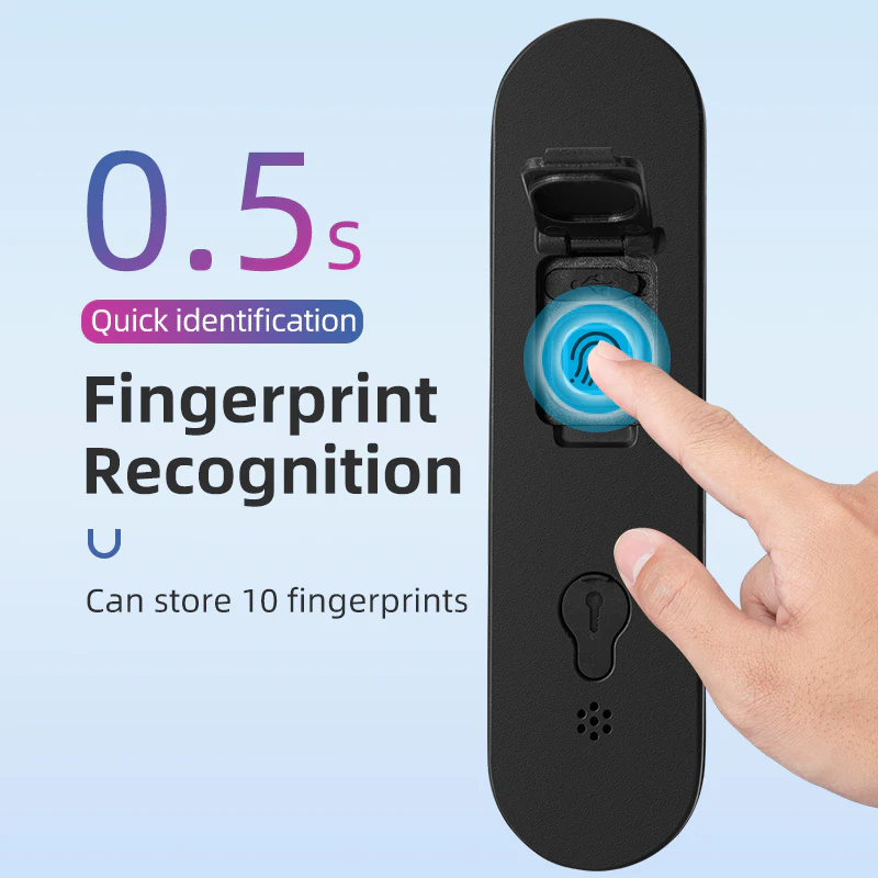 ROCKBROS Bike Lock Smart Fingerprint Key MTB Motor Key USB Repetitive Power Portable - Image 3