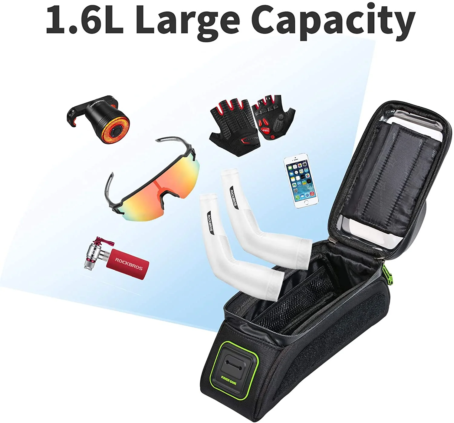 Rockbros-Bike Phone Bag Bike Front Frame Bag Sensitive Touch Screen - Image 3