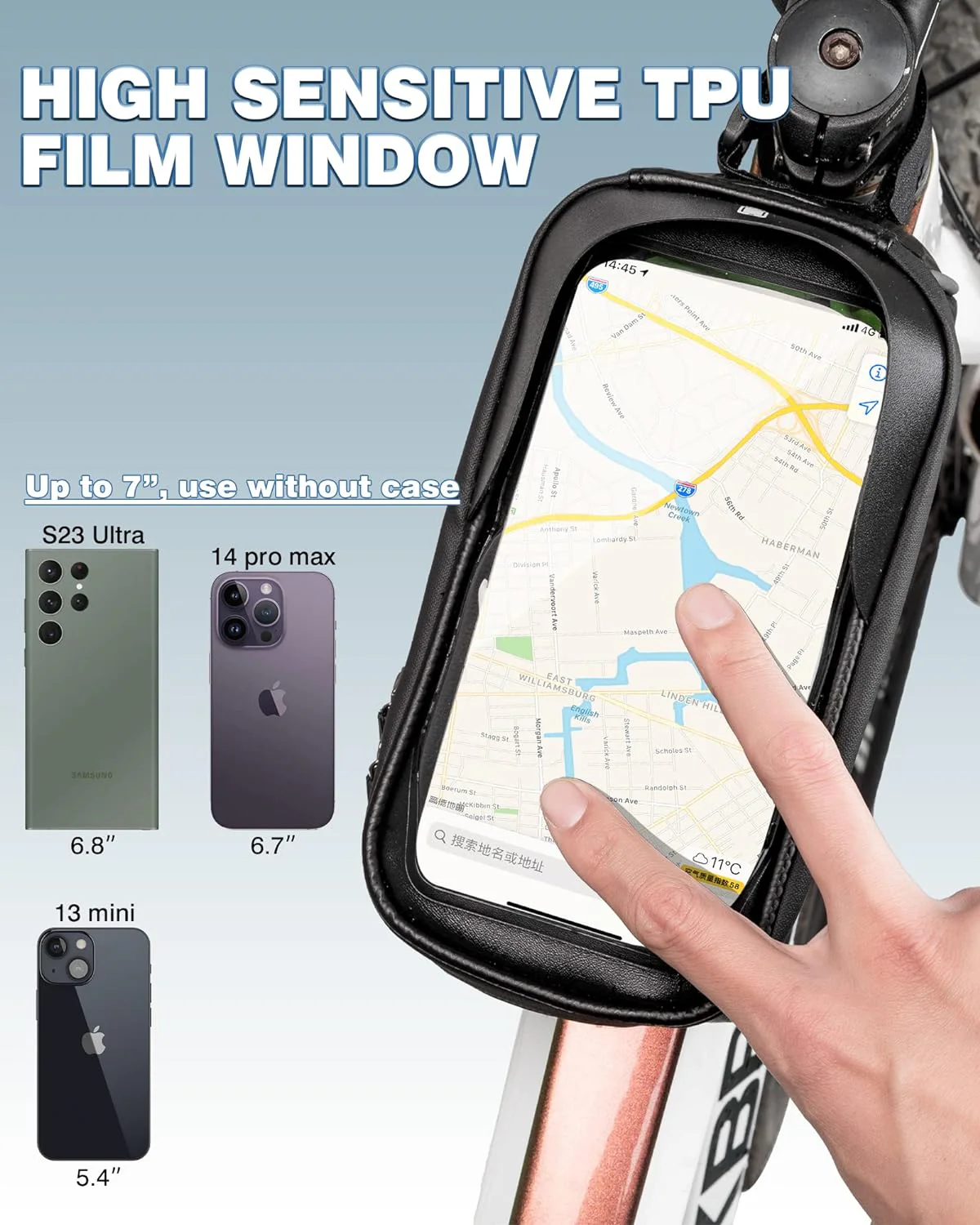 Rockbros-Top Tube Bike Bag With Phone Case Holder - Image 3