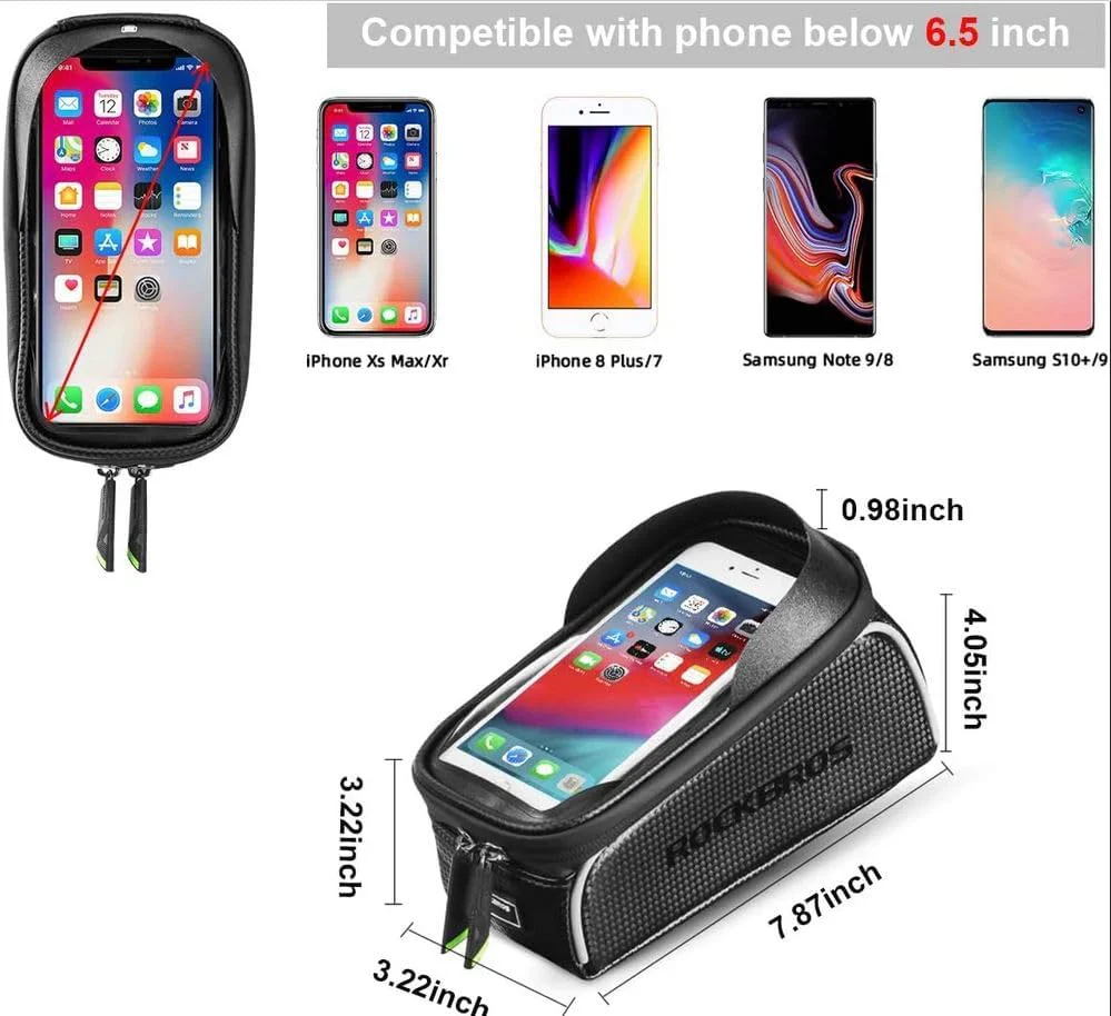 Rockbros-Top Tube Bike Bag With Phone Case Holder - Image 7