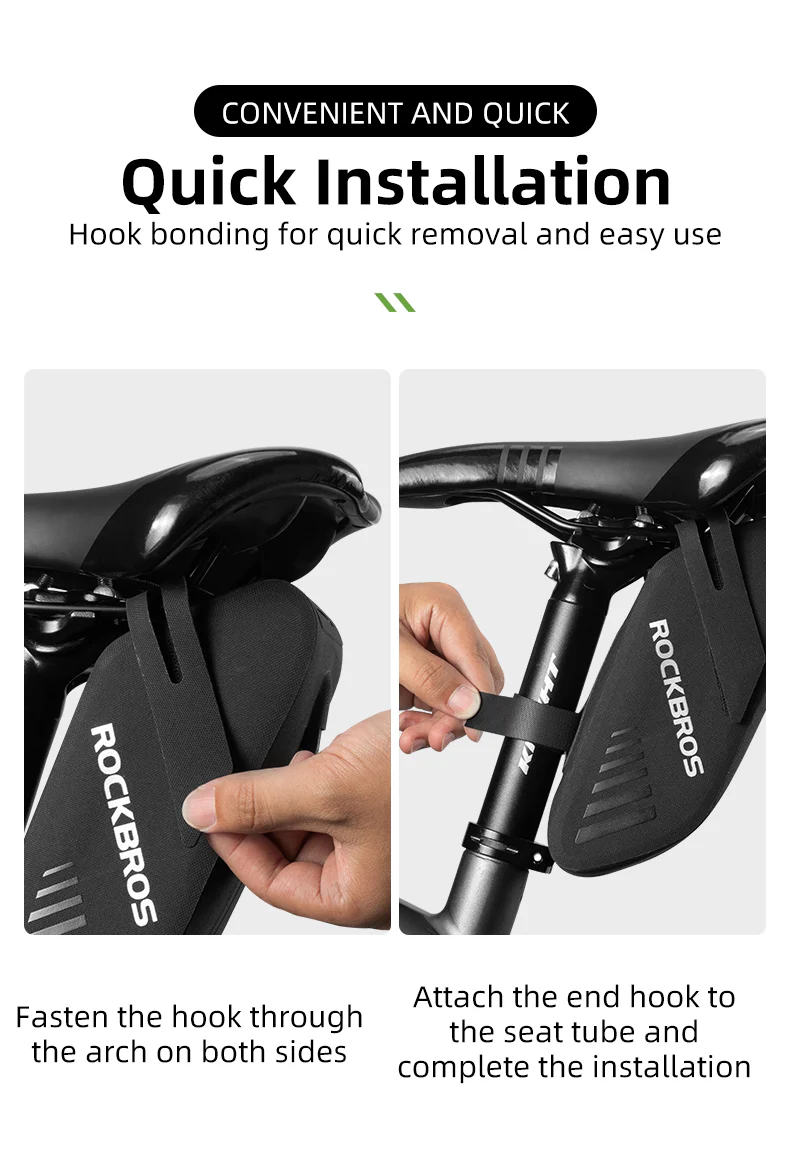 ROCKBROS Bike Saddle Bag Waterproof Bicycle Tail Bag Cycling Rear Bag 0.6L - Image 3