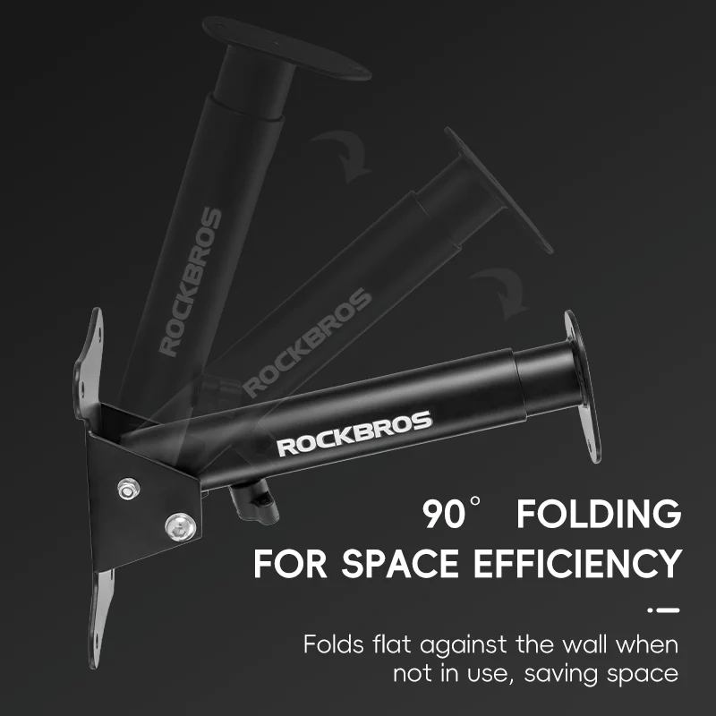 ROCKBROS Bike Stand Wall Mount Parking Rack Bicycle Retractable Storage Hook - Image 5