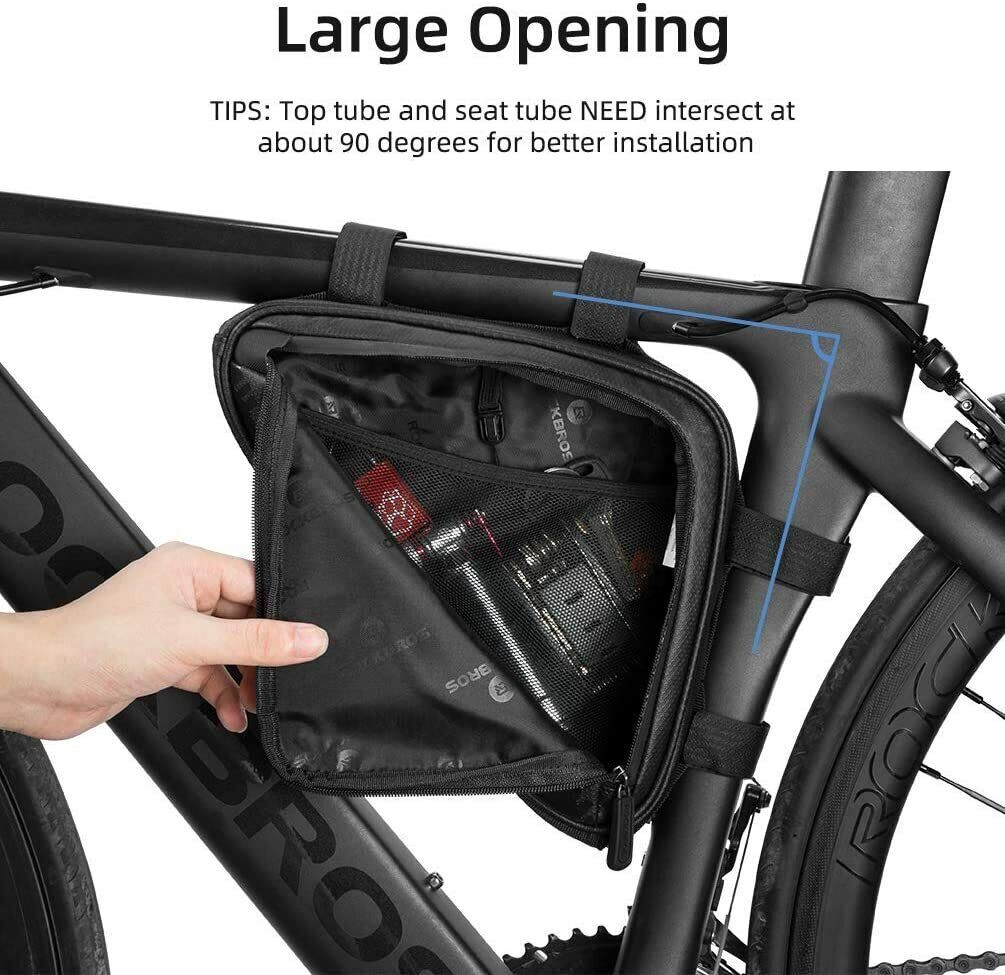 RockBros Triangle Frame Bag: 1.5L Storage with Side Pockets - Image 3