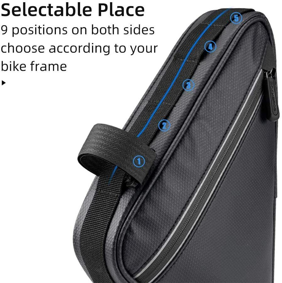 RockBros Triangle Frame Bag: 1.5L Storage with Side Pockets - Image 4