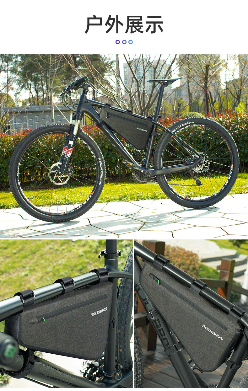 Rockbros- Bike Frame Triangle Large Cycling Bag 5-8L - Image 4