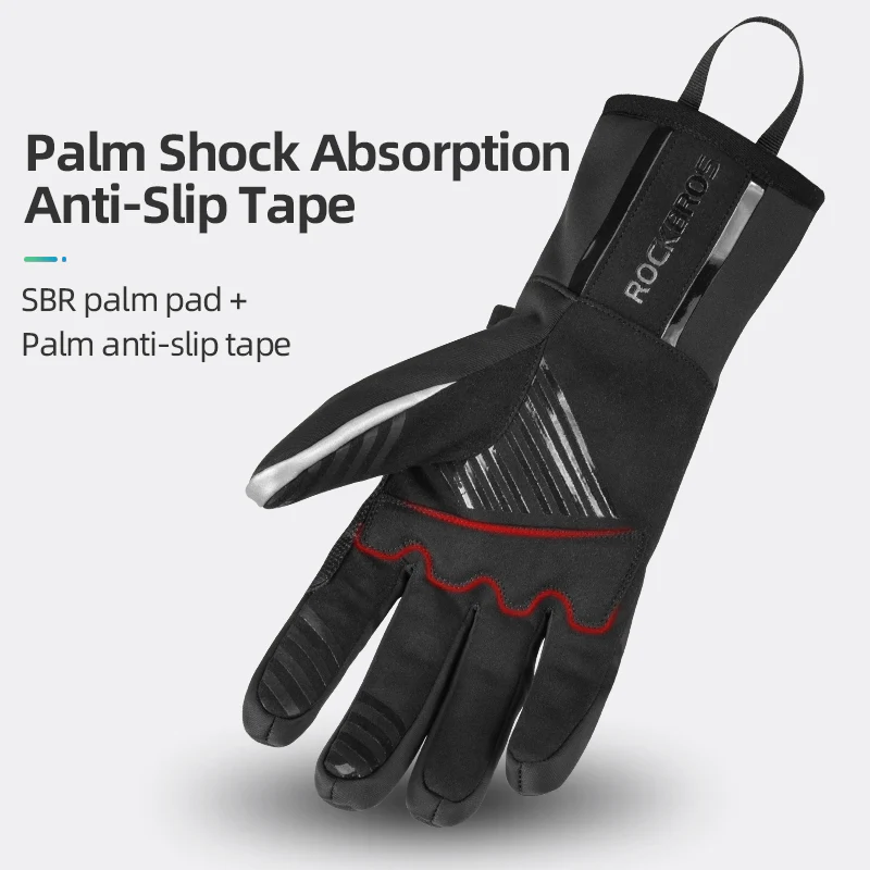 ROCKBROS Ski Cycling Gloves Winter Motorcycle Velvet Thermal Gloves Windproof Touch screen Gloves - Image 5
