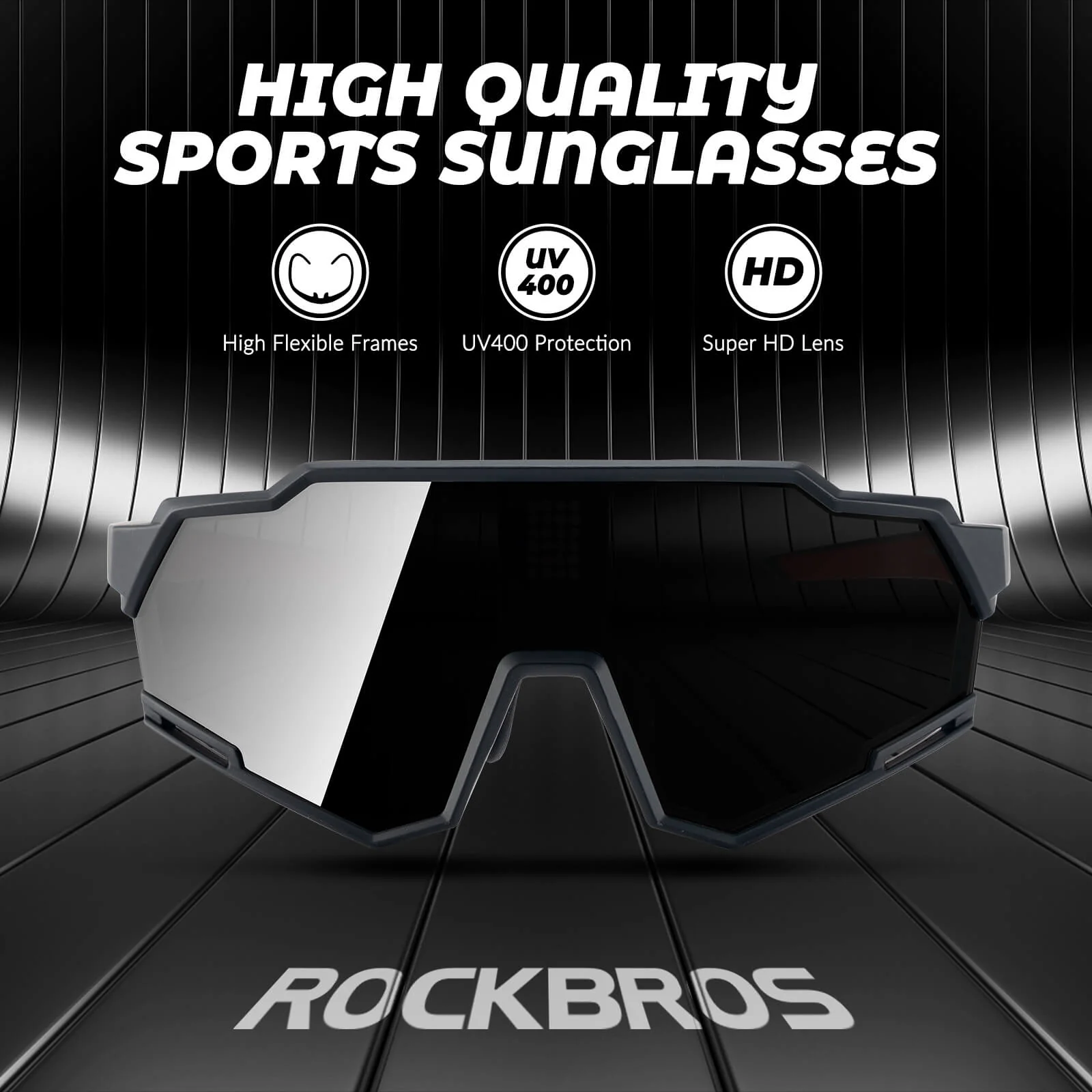 ROCKBROS Cycling Photochromic Electronic Colour Changing Sunglasses Clear - Image 3