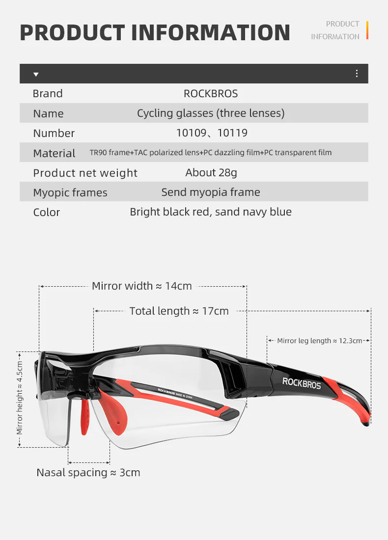 RockBros Cycling Photochromic Glasses Sport Sunglasses Bike Glasses Driving Fishing UV400 Men Women - Image 19