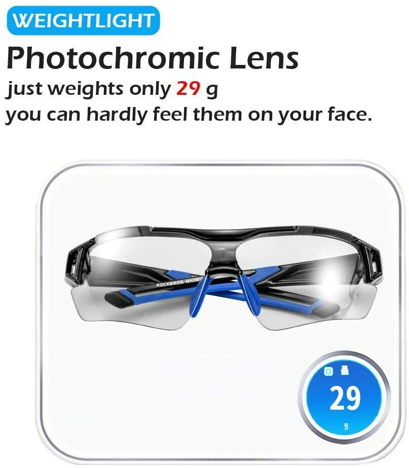 RockBros Cycling Photochromic Glasses Sport Sunglasses Bike Glasses Driving Fishing UV400 Men Women - Image 4