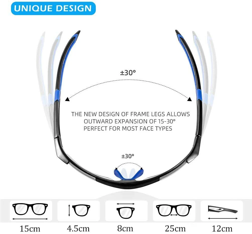 RockBros Cycling Photochromic Glasses Sport Sunglasses Bike Glasses Driving Fishing UV400 Men Women - Image 5