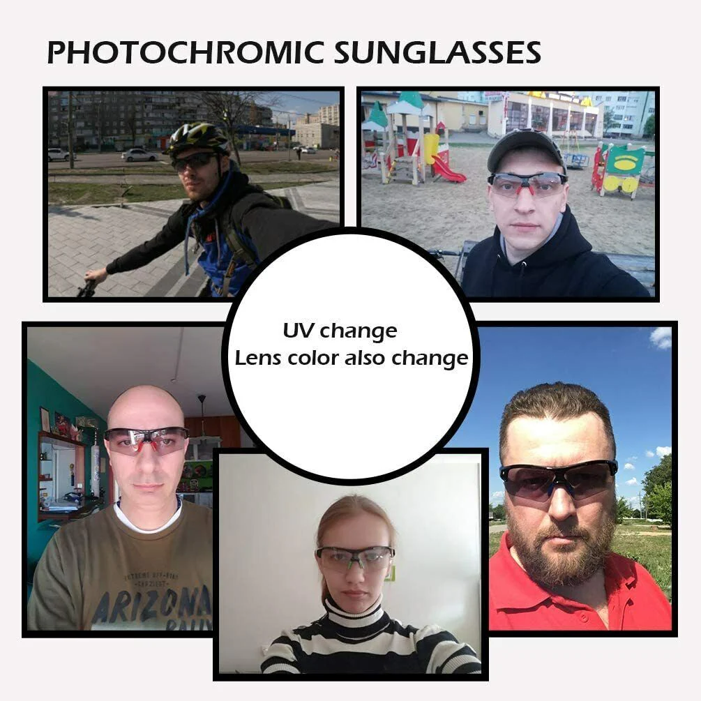 RockBros Cycling Photochromic Glasses Sport Sunglasses Bike Glasses Driving Fishing UV400 Men Women - Image 7