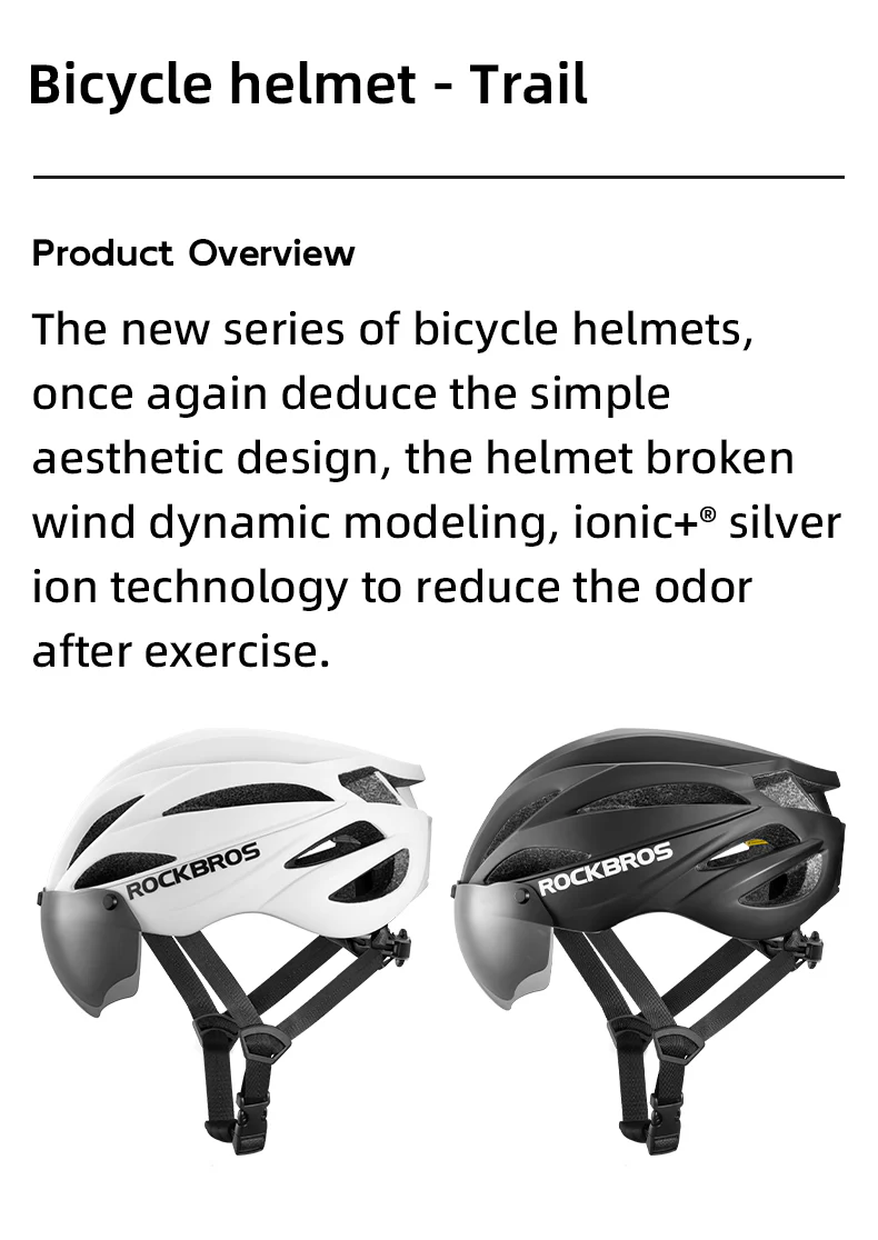 ROCKBROS Cycling Safety Helmet With Removable Goggles - Image 12