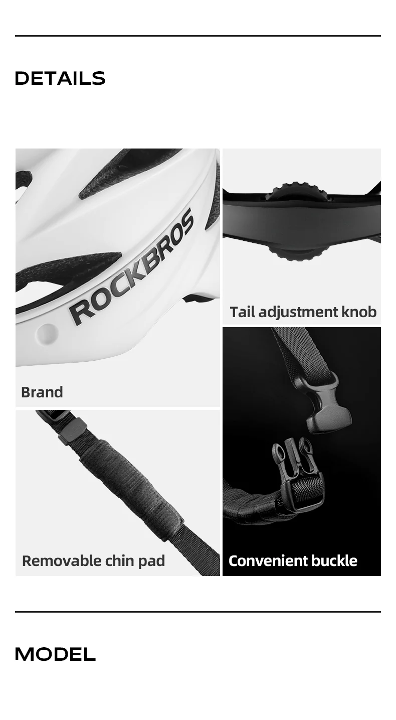ROCKBROS Cycling Safety Helmet With Removable Goggles - Image 17