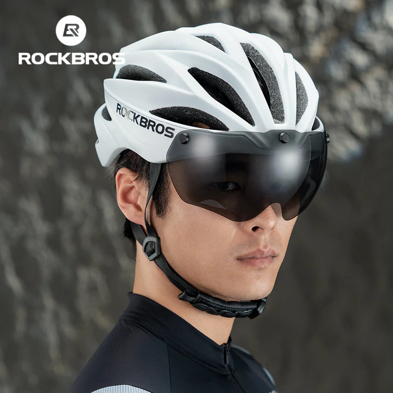 ROCKBROS Cycling Safety Helmet With Removable Goggles - Image 4
