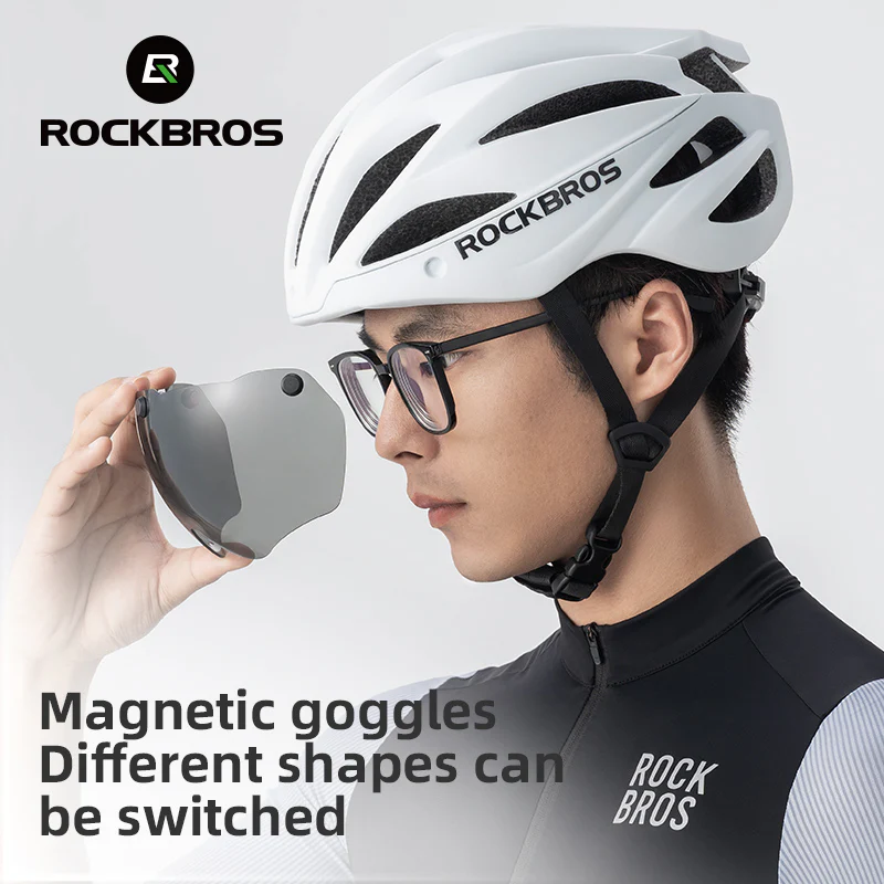 ROCKBROS Cycling Safety Helmet With Removable Goggles - Image 5