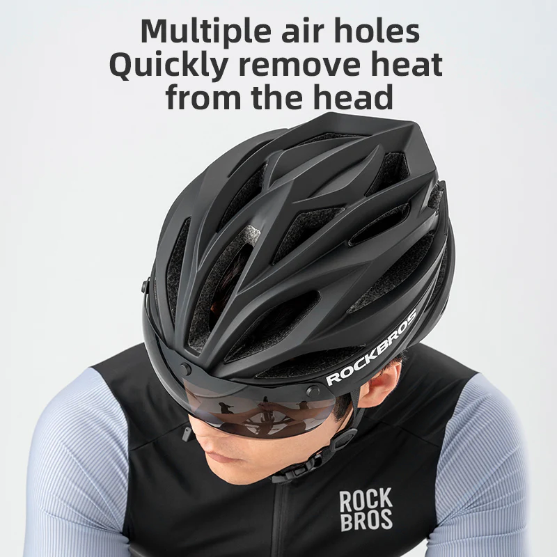 ROCKBROS Cycling Safety Helmet With Removable Goggles - Image 7