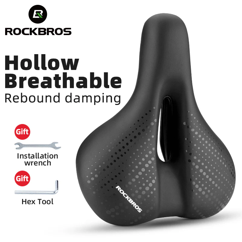 ROCKBROS Cycling Bicycle Bike Saddle Seat Sponge Shockproof Hollow Breathable Soft Cushion - Image 3