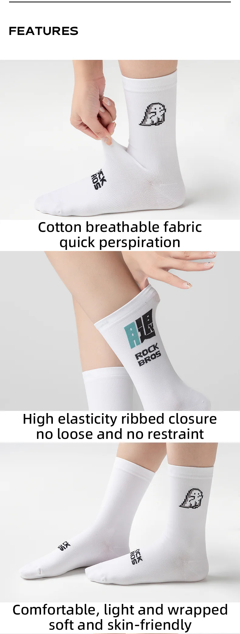 ROCKBROS Cycling Socks High Elastic Breathable Men Women Running Biking Football Basketball Outdoor Professional Sports Racing Socks - Image 5