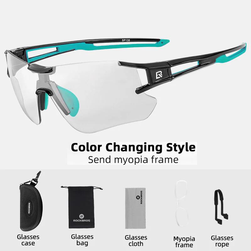 ROCKBROS Photochromic Cycling Sunglasses Frameless UV400 Golf Fishing Sports Glasses - Image 4