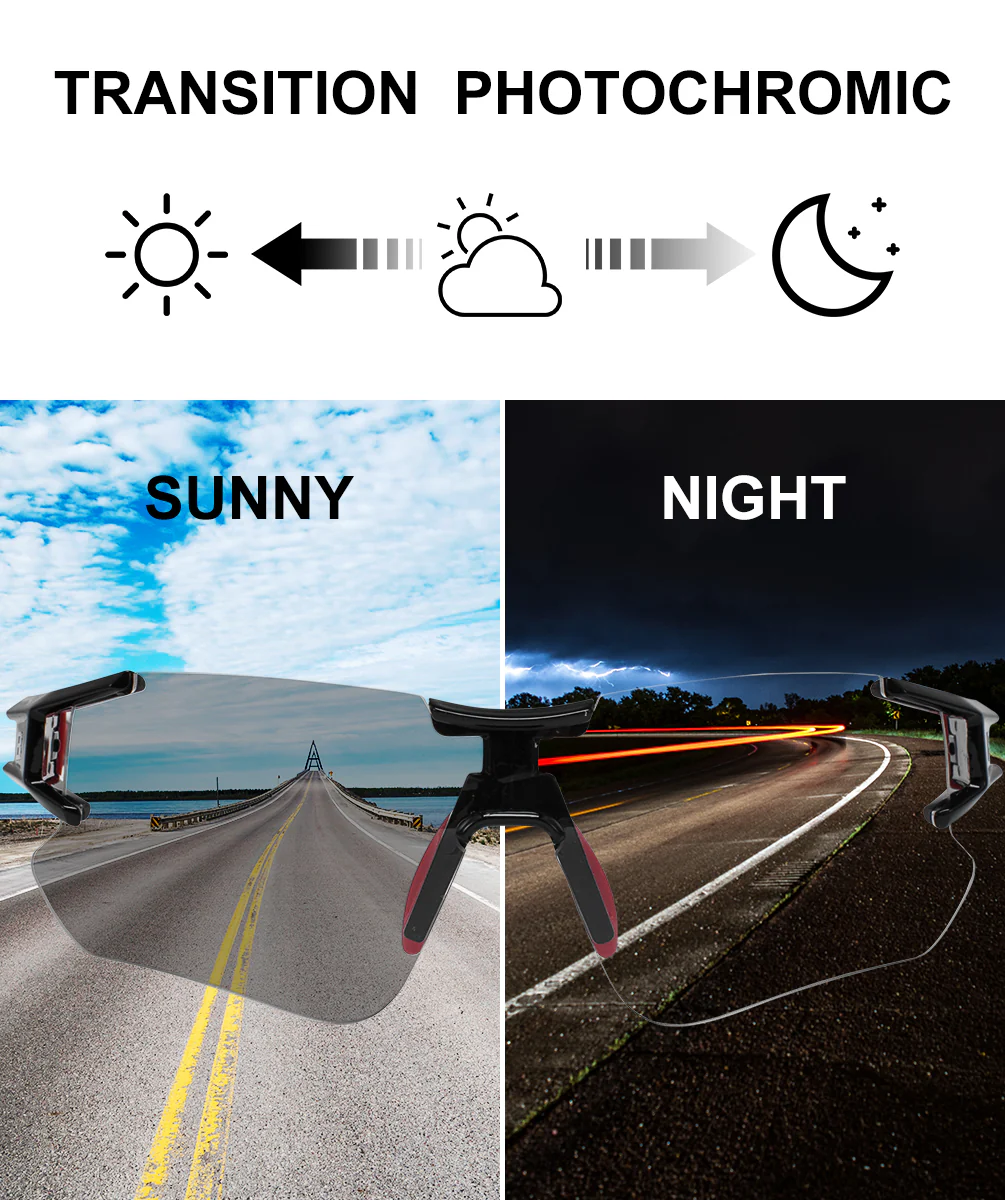 ROCKBROS Photochromic Cycling Sunglasses Frameless UV400 Golf Fishing Sports Glasses - Image 5