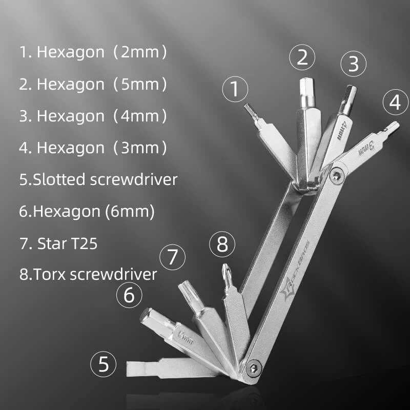 ROCKBROS Foldable Bicycle Multi-Tool Set - Stainless Steel - Image 7