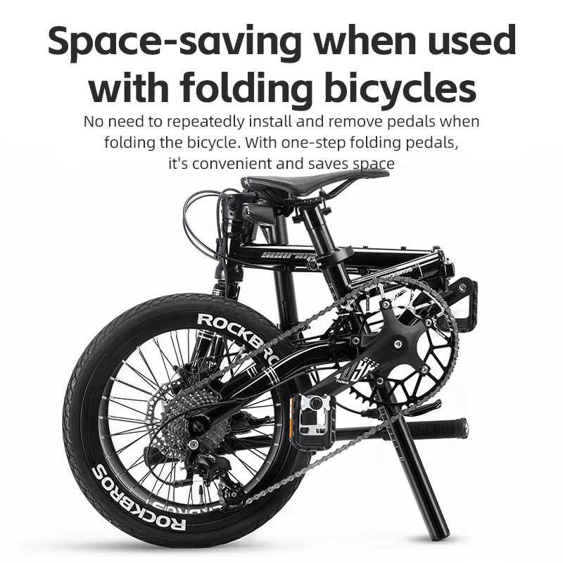 ROCKBROS Bicycle Folding Bike Foldable Pedals Reflective 9/16'' - Image 9