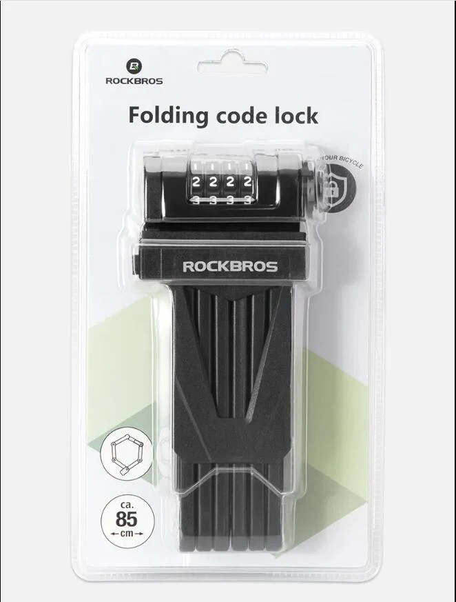 ROCKBROS Folding Bike Lock Combination Bike Lock with Mount Electric Bike Lock Heavy Duty Anti Theft Bicycle Locks with Mounting Bracket 4-Digit Foldable Bike Lock - Image 12