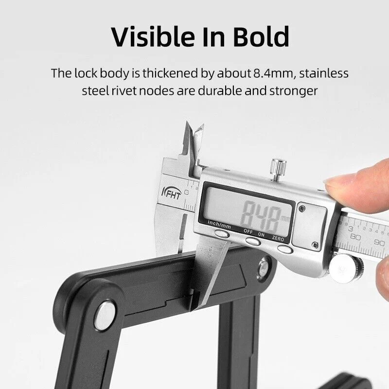 ROCKBROS Folding Bike Lock Combination Bike Lock with Mount Electric Bike Lock Heavy Duty Anti Theft Bicycle Locks with Mounting Bracket 4-Digit Foldable Bike Lock - Image 6